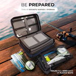 Reaction Tackle waterproof soft plastic bait holder packed with tackle