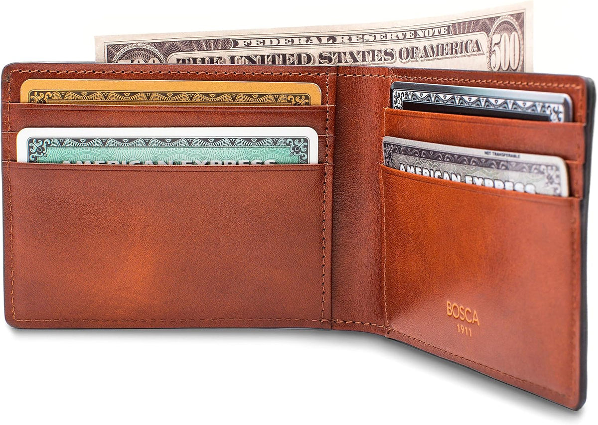 Bosca men's wallet side profile slim construction
