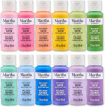 Martha Stewart, Multi-Surface Satin 12 pc Paint Set, Solar Brights - Image 12