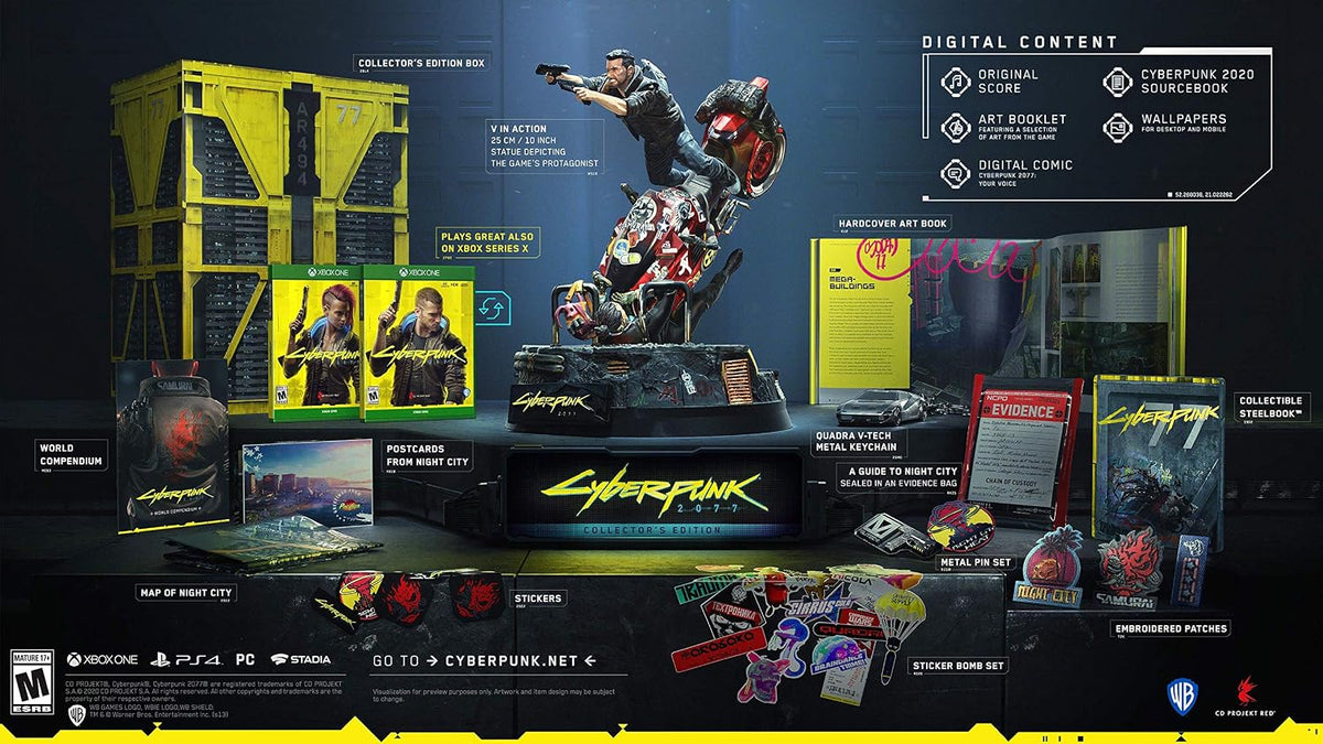 Warner Bros Cyberpunk 2077 PlayStation 4 world compendium and map collectibles