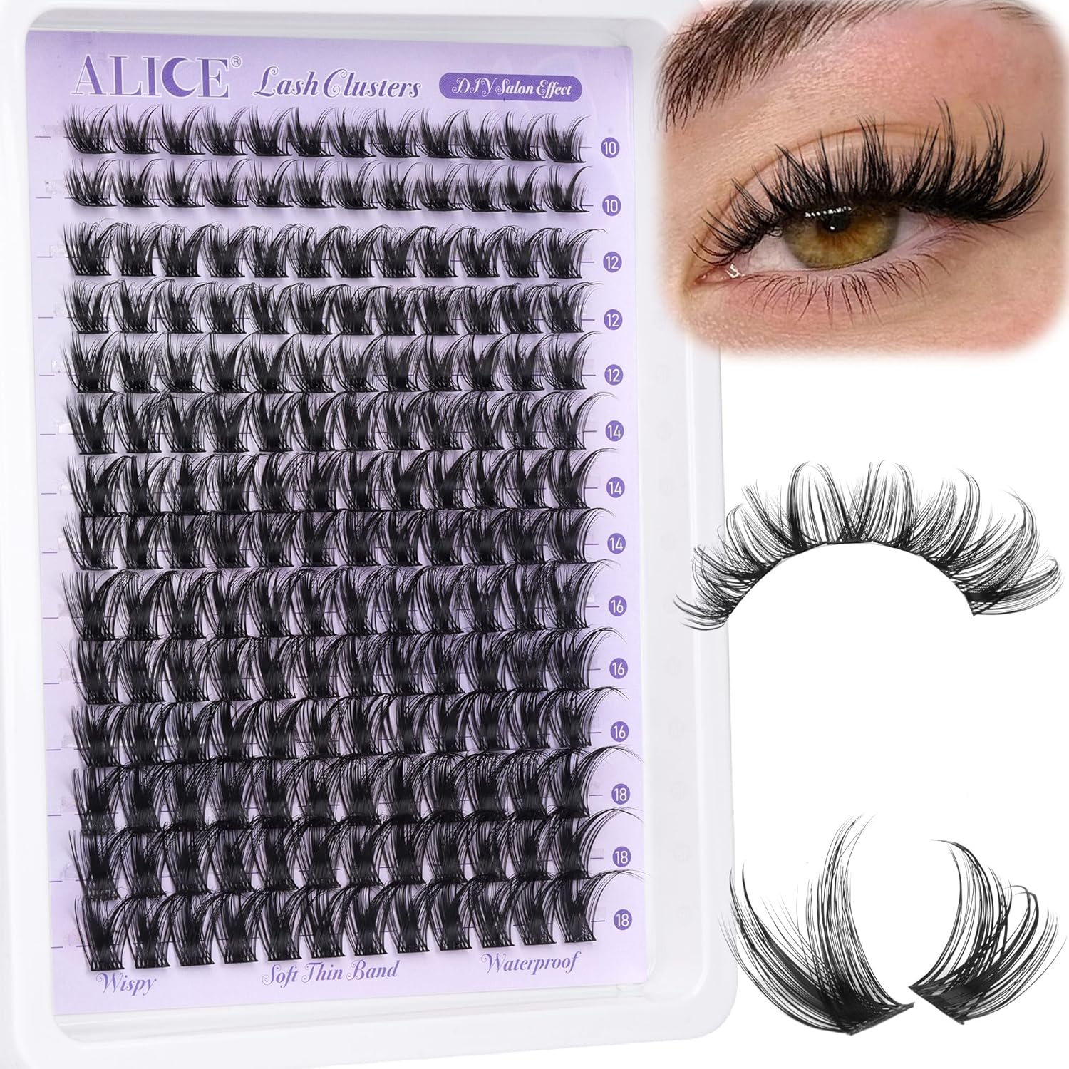 Alice Lash Clusters 168 piece DIY wispy set front view