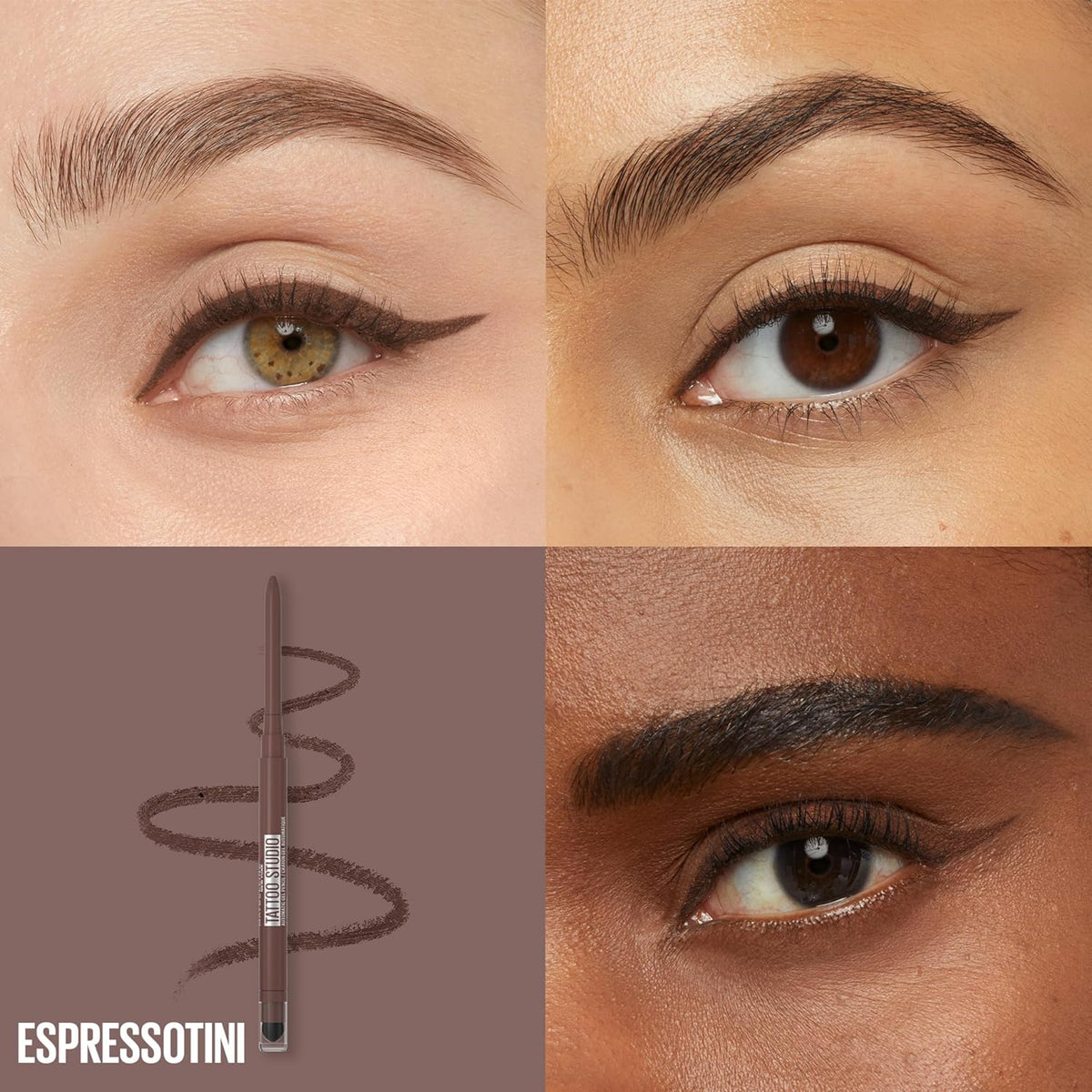 Maybelline gel eyeliner mechanical tip and built-in smudger tool detail