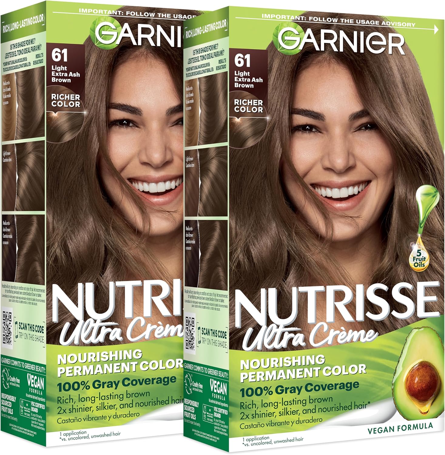 Garnier Nutrisse Ultra Creme hair color front view packaging