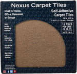 Achim self-adhesive carpet tiles stack showing ribbed texture
