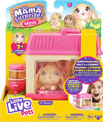 Mama bunny toy figure with interactive hutch play set