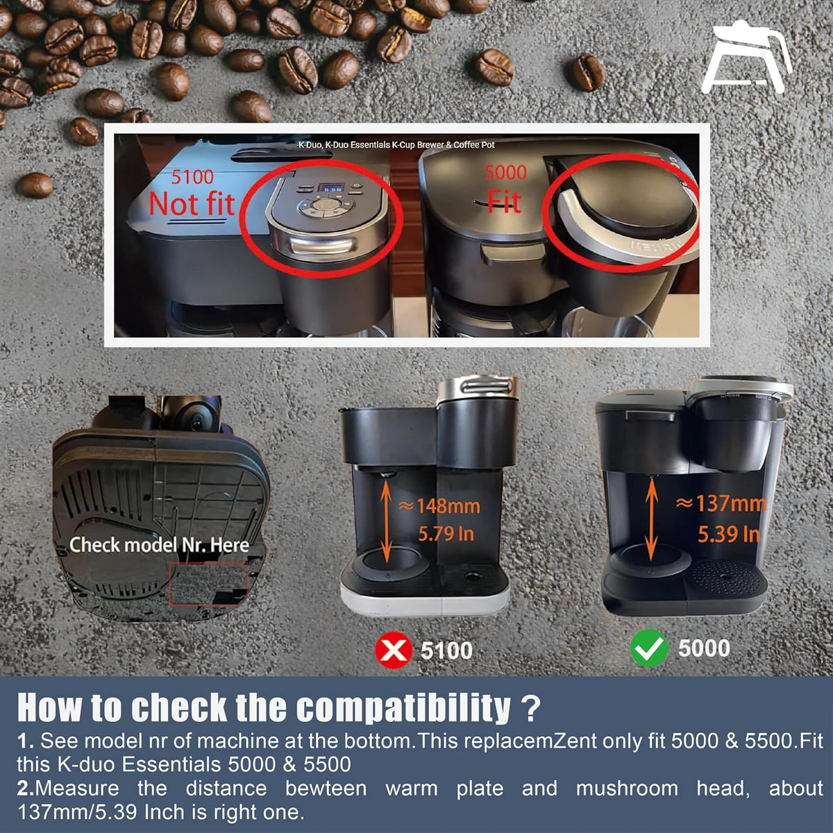 CUPALL coffee maker replacement pot detachable lid