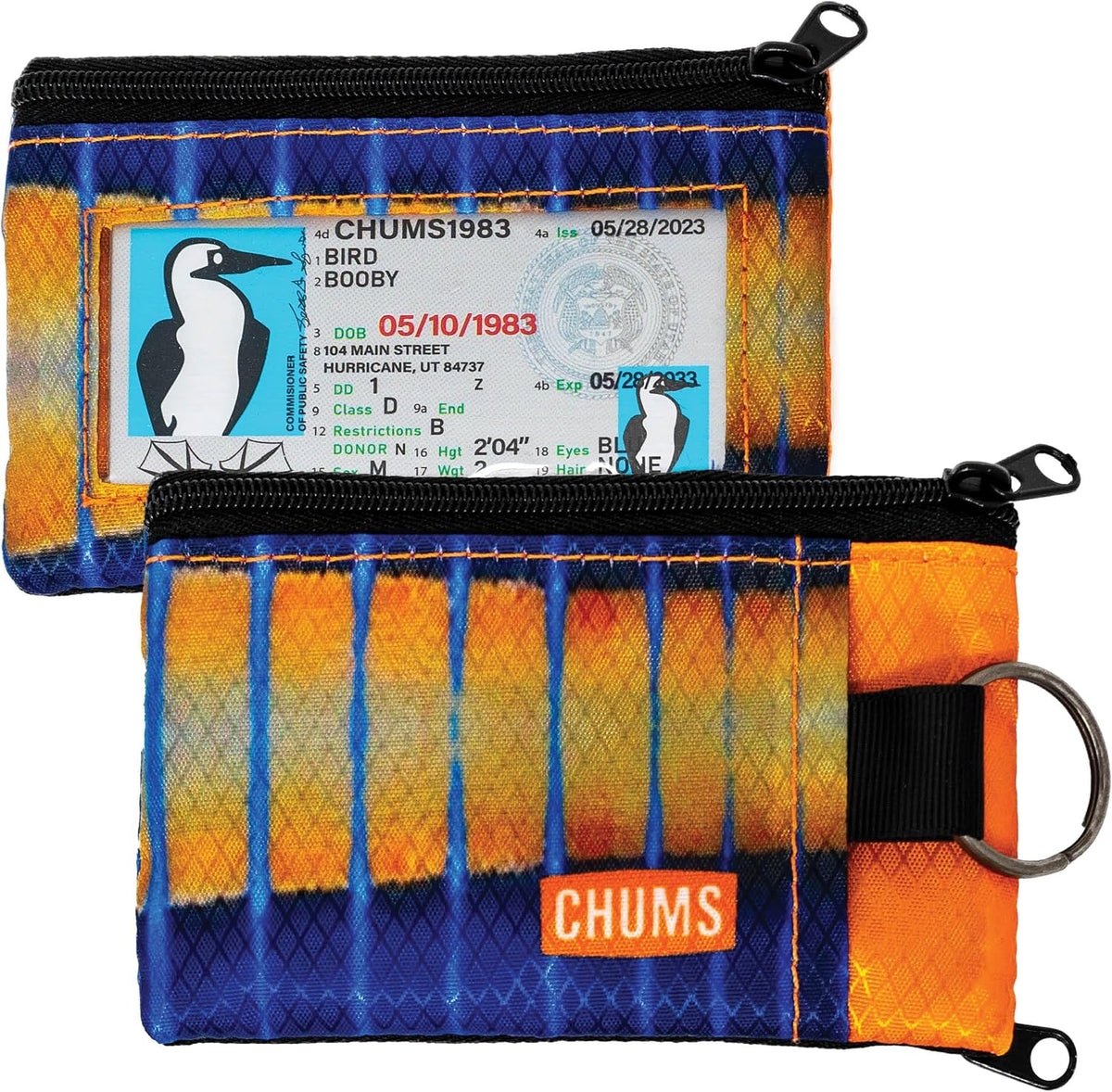 Chums Surfshorts Wallet - Lightweight Slim Wallet with RFID Blocking Card & Clear ID Window - Zippered, Water Resistant w/Key Ring - Image 9