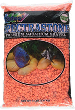 Estes Spectrastone Permaglo Orange Aquarium Gravel 5 pound bag front view