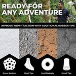Cascade Mountain Tech trekking poles tungsten carbide tip and rubber boot