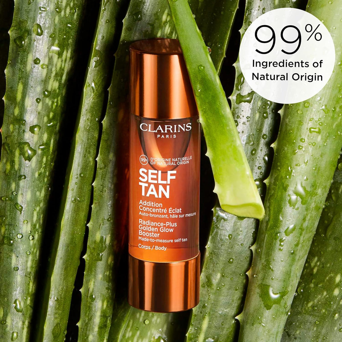 Clarins self tanning body booster back label details