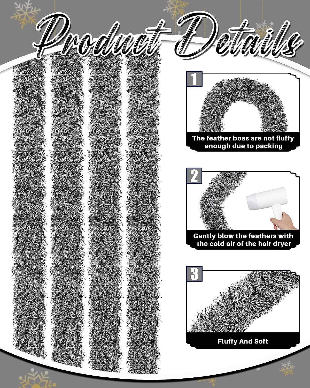 Jexine decorative feather boas bulk pack