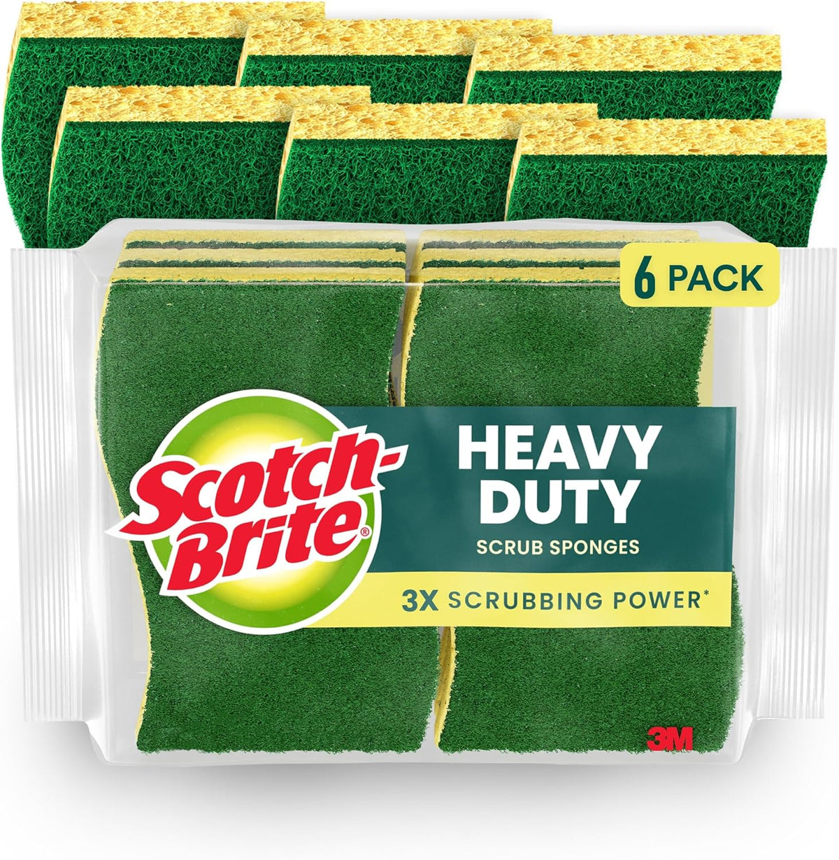 Scotch-Brite Heavy Duty Scrub Sponges, Sponges for Cleaning Kitchen and Household, Heavy Duty Sponges Safe for Non-Coated Cookware, 36 Scrubbing Sponges - Image 12