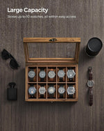 SONGMICS watch case removable velvet pillows