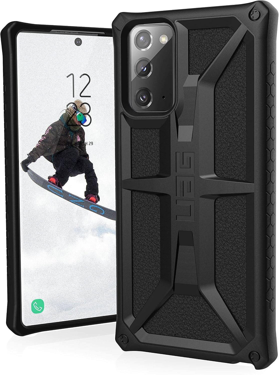 Urban Armor Gear UAG Monarch Samsung Galaxy Note 20 5G Case front view rugged black cover