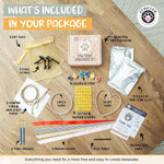 Step by step visual guide showing how to knead the clay and press a dog paw print.