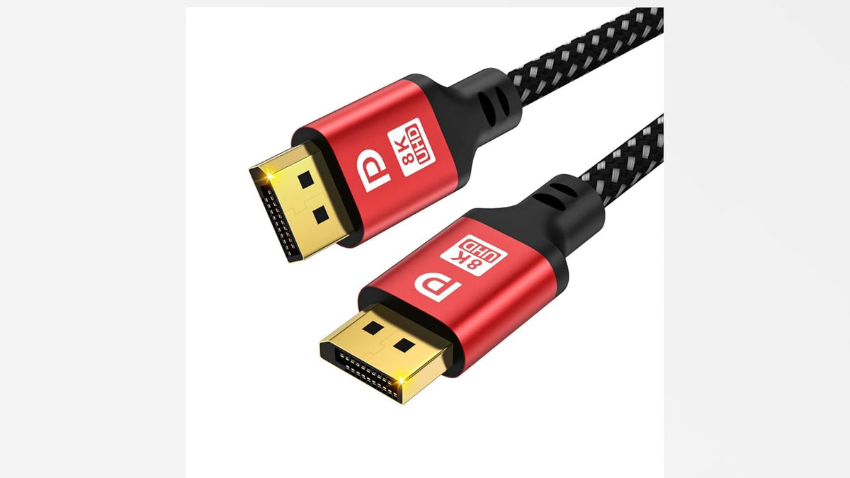 Jojobnj durable braided video cable showcasing premium connection housing details