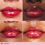 Clarins Lip Comfort Oil shade 03 Cherry plush applicator swatch