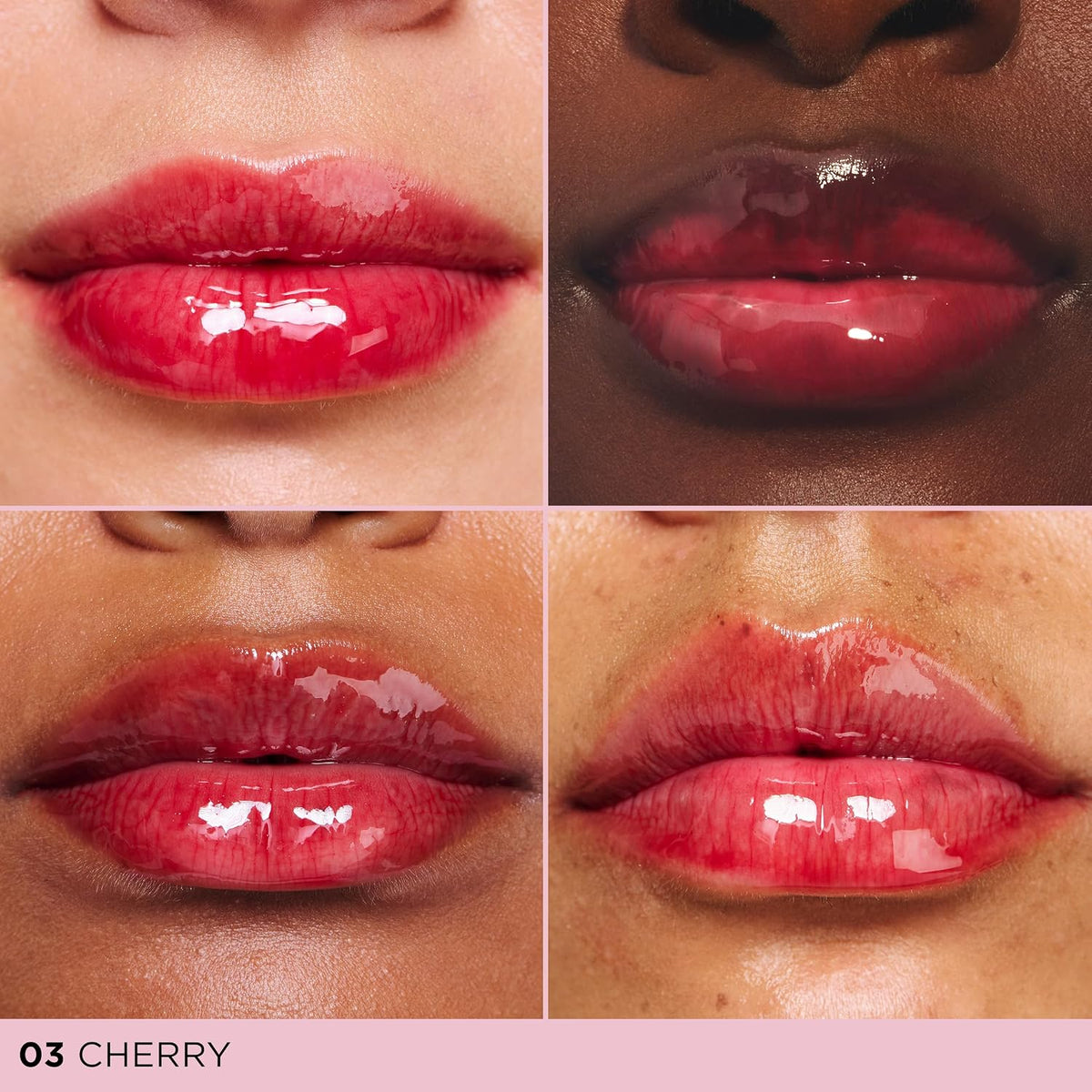 Clarins Lip Comfort Oil shade 03 Cherry plush applicator swatch