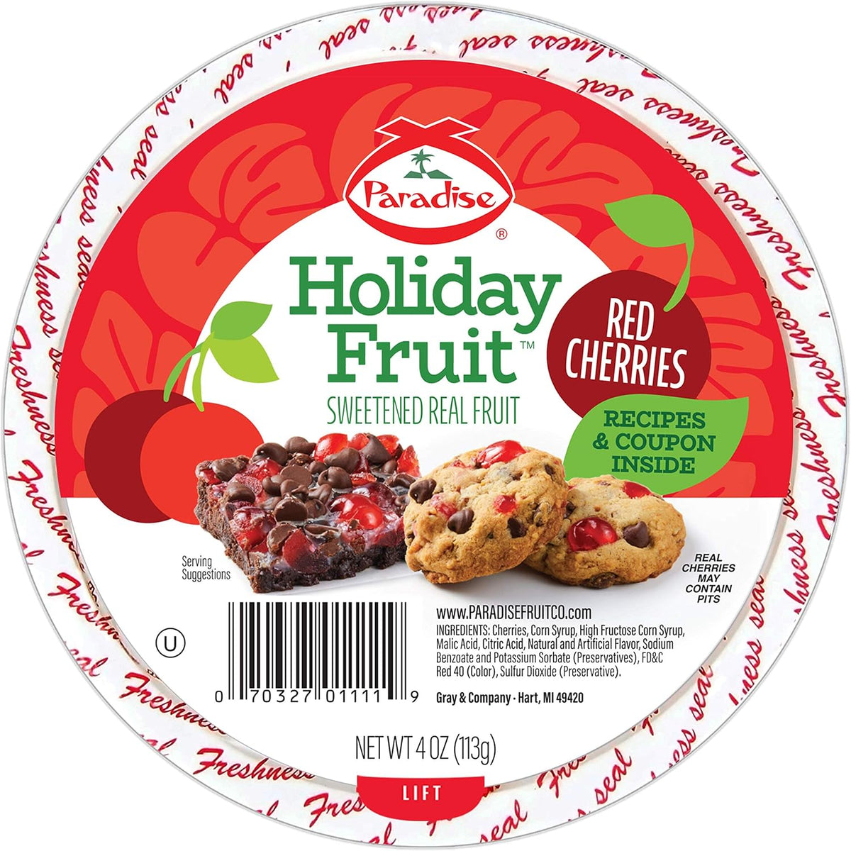 Paradise Red Cherries 8 Ounce side profile