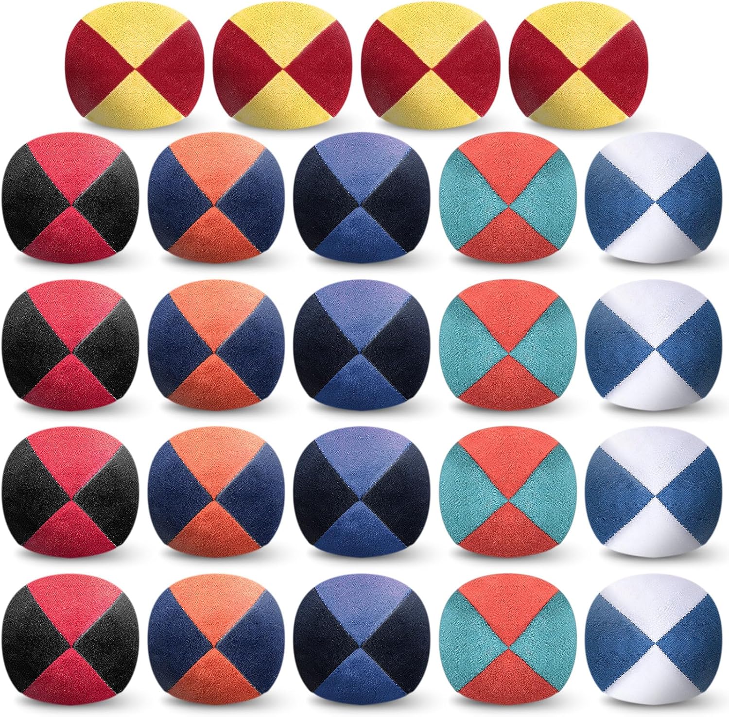Liliful multicolored suede footbag hacky sack pack front view