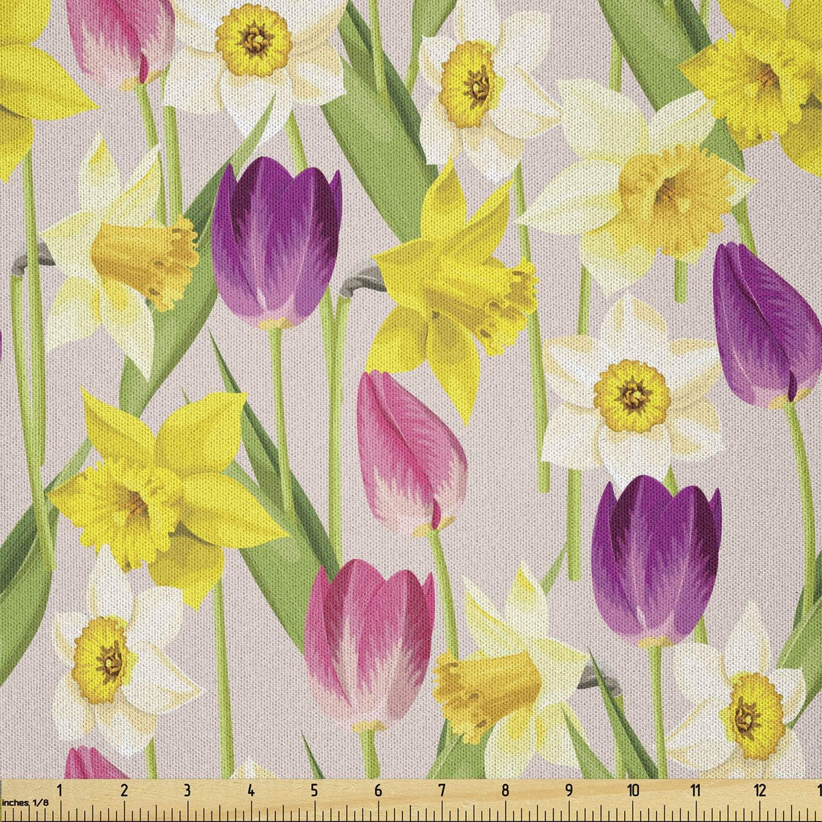 Lunarable Boho Fabric by The Yard, Floral Arrangement with Middle Inspirations Mandala Flower, Stretch Knit Fabric for Clothing Sewing and Arts Crafts, 1 Yard, Pink Green - Image 12