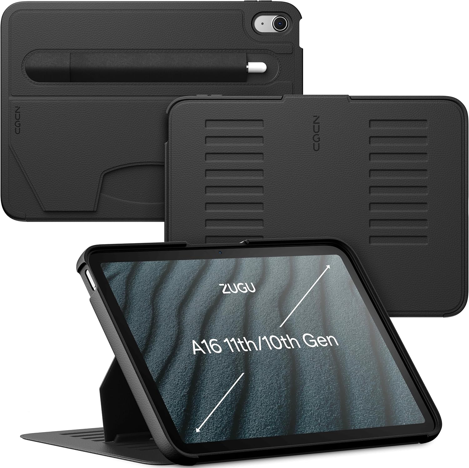 ZUGU CASE iPad 10.9 ultra slim protective cover front view showing magnetic stand
