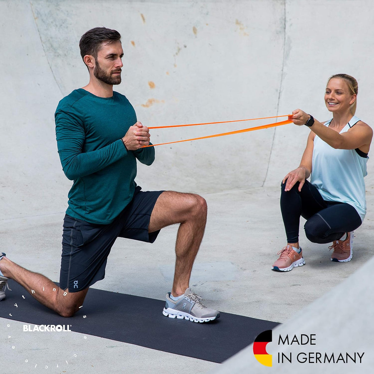 Blackroll resistance bands set laid out flat on a clean surface