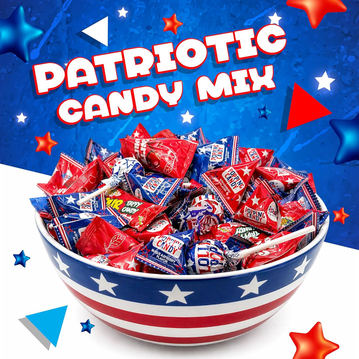 Close up of the strawberry and blue raspberry sour taffies from the USA imported candy mix.
