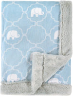 Hudson Baby plush blanket front view elephant design
