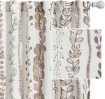 Boho Curtains for Living Room Light Filtering Privacy Protection Cotton Curtains 84 Inch Length 2 Panels Bohemian Linen Style Back Tab Window Leaf Print Classical Drapes for Dining Room - Image 14