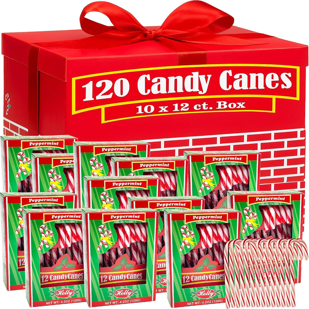 Authentic imported American peppermint candy canes for Christmas tree ornament