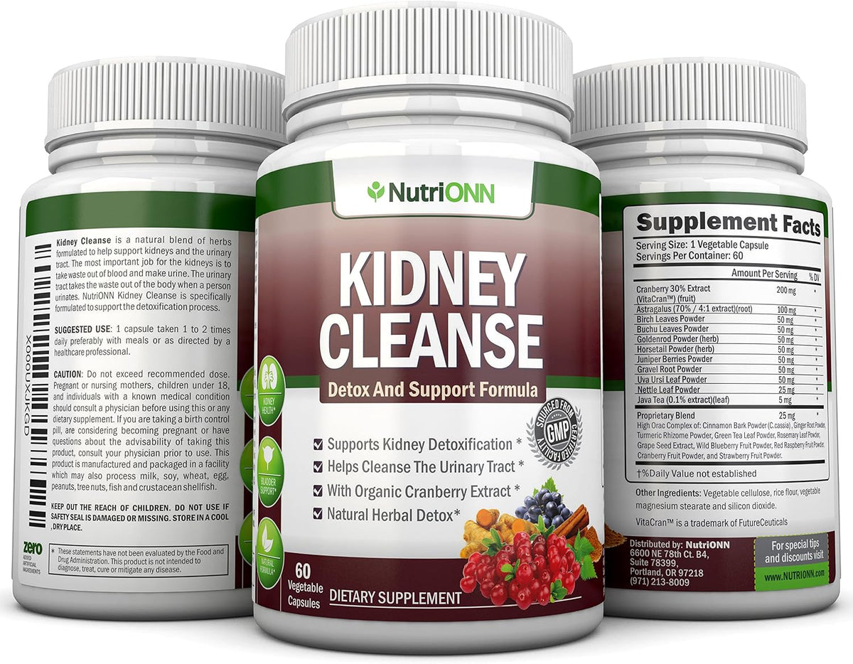 NutriONN kidney cleanse bottle lifestyle product shot