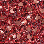 Paper Fair metallic red crinkle cut paper with heart confetti