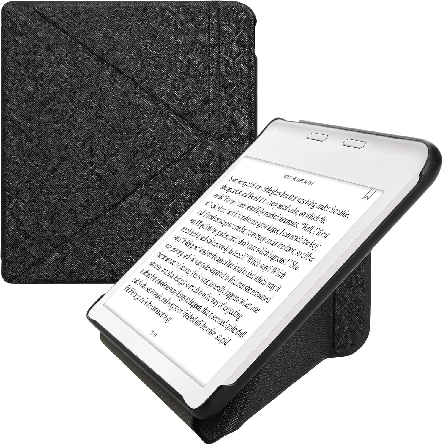 Kwmobile Origami Case for Kobo Libra Colour front view black