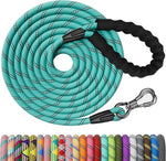 NTR black nylon rope dog leash with premium packaging and comfort grip handle