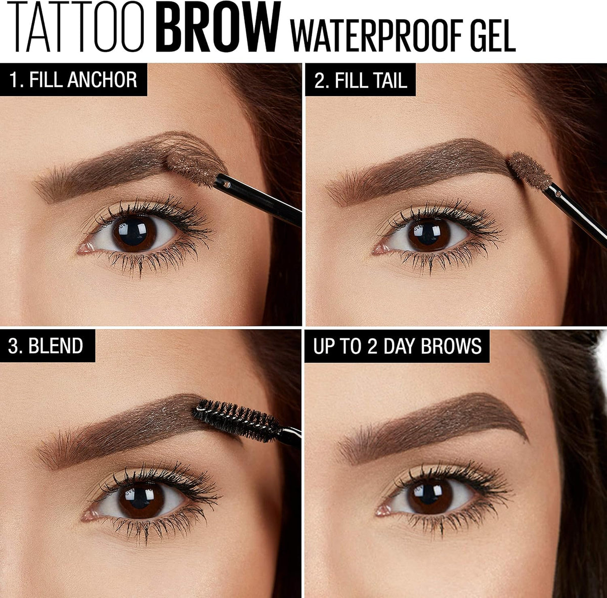 Maybelline TattooStudio Waterproof Eyebrow Gel imported beauty product