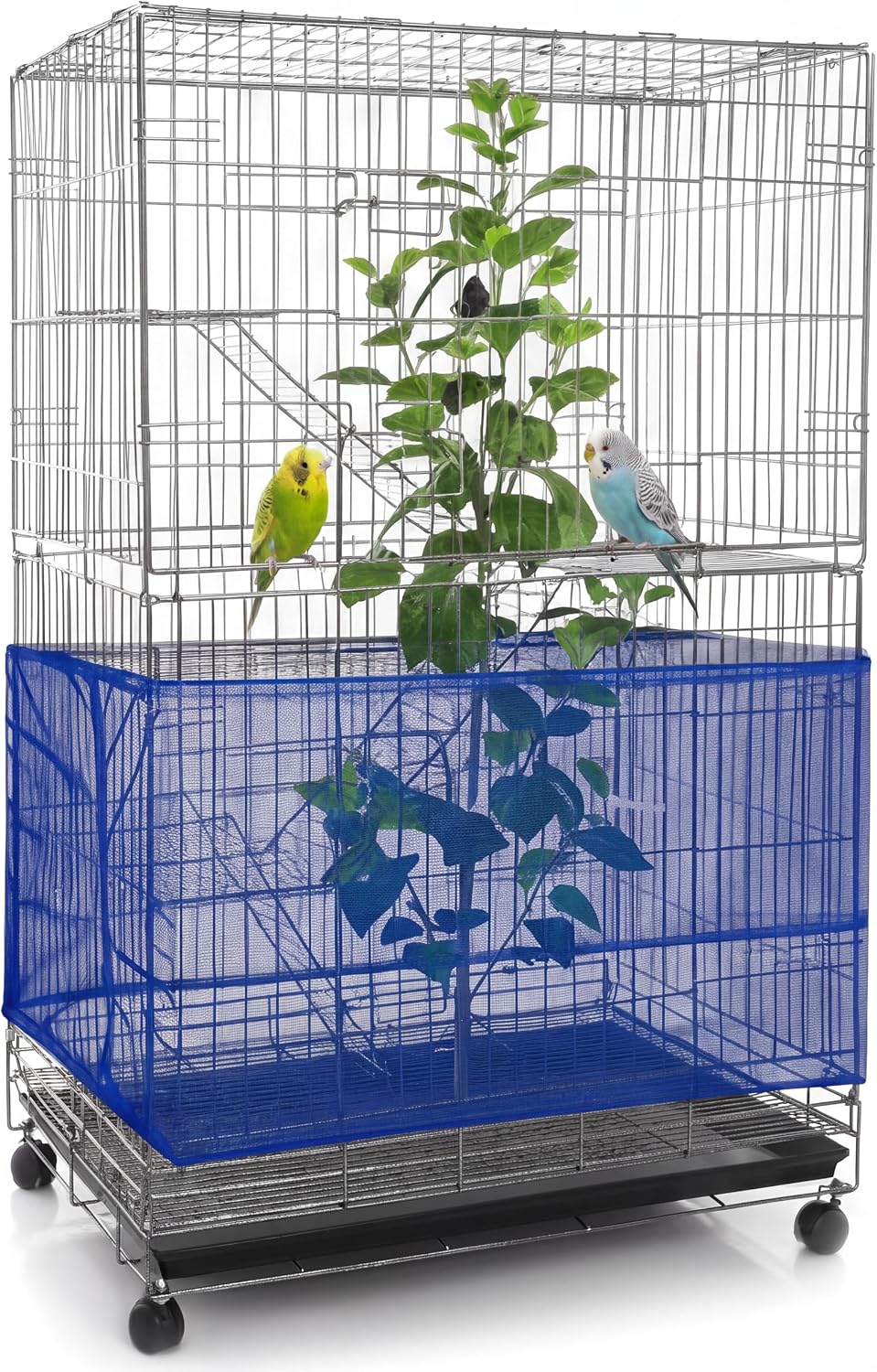 Shappy Bird Cage Net Cover Seed Catcher, 118 x 15 Inch/ 300 x 37 cm, Yellow - Image 12