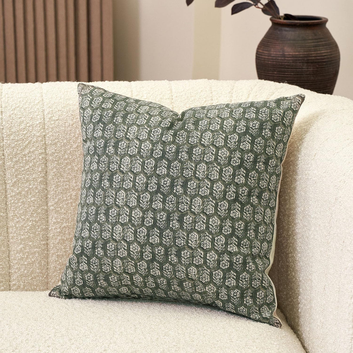 Amor Virisso Floral Pillow Covers 20x20 Farmhouse Neutral Decorative Pillow Covers for Couch Accent Sofa Pillows 1PC, Dark Brown - Image 15