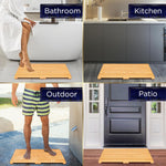 SereneLife bamboo spa mat bottom rubber grip feet