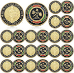 Nosiny Armor of God Coins twenty piece pack front view showcasing detailed Christian scriptural engravings.