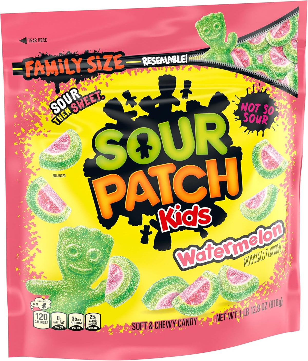 SOUR PATCH KIDS Watermelon Soft & Chewy Gummy Candy, Family Size, Bulk Candy, 1.8 lb - Image 11