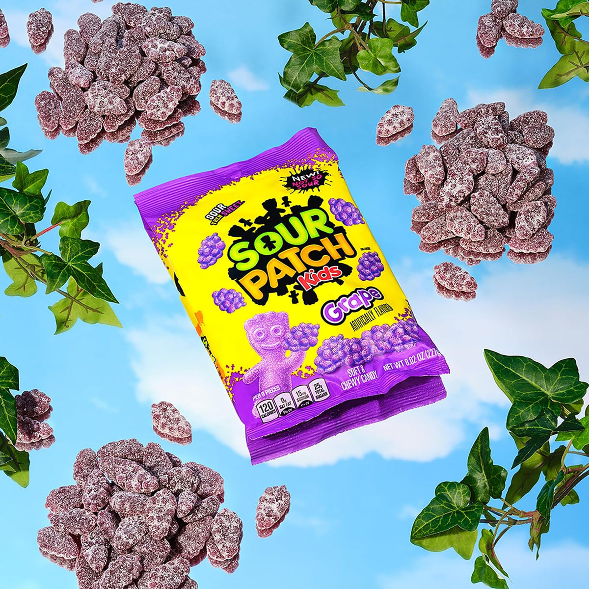 Authentic American grape sour patch kids gummy candy
