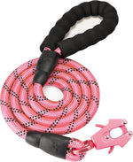 GEIT 2/4/5/6FT Dog Leash, Heavy Duty Rope Leashes, Reflective Nylon Pet Lead with Aluminum Quick Release/Locking Tactical Frog Clip for Small Medium and Large Dogs, Black, 1/2 inch - Image 12