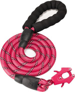 GEIT 2/4/5/6FT Dog Leash, Heavy Duty Rope Leashes, Reflective Nylon Pet Lead with Aluminum Quick Release/Locking Tactical Frog Clip for Small Medium and Large Dogs, Black, 1/2 inch - Image 9