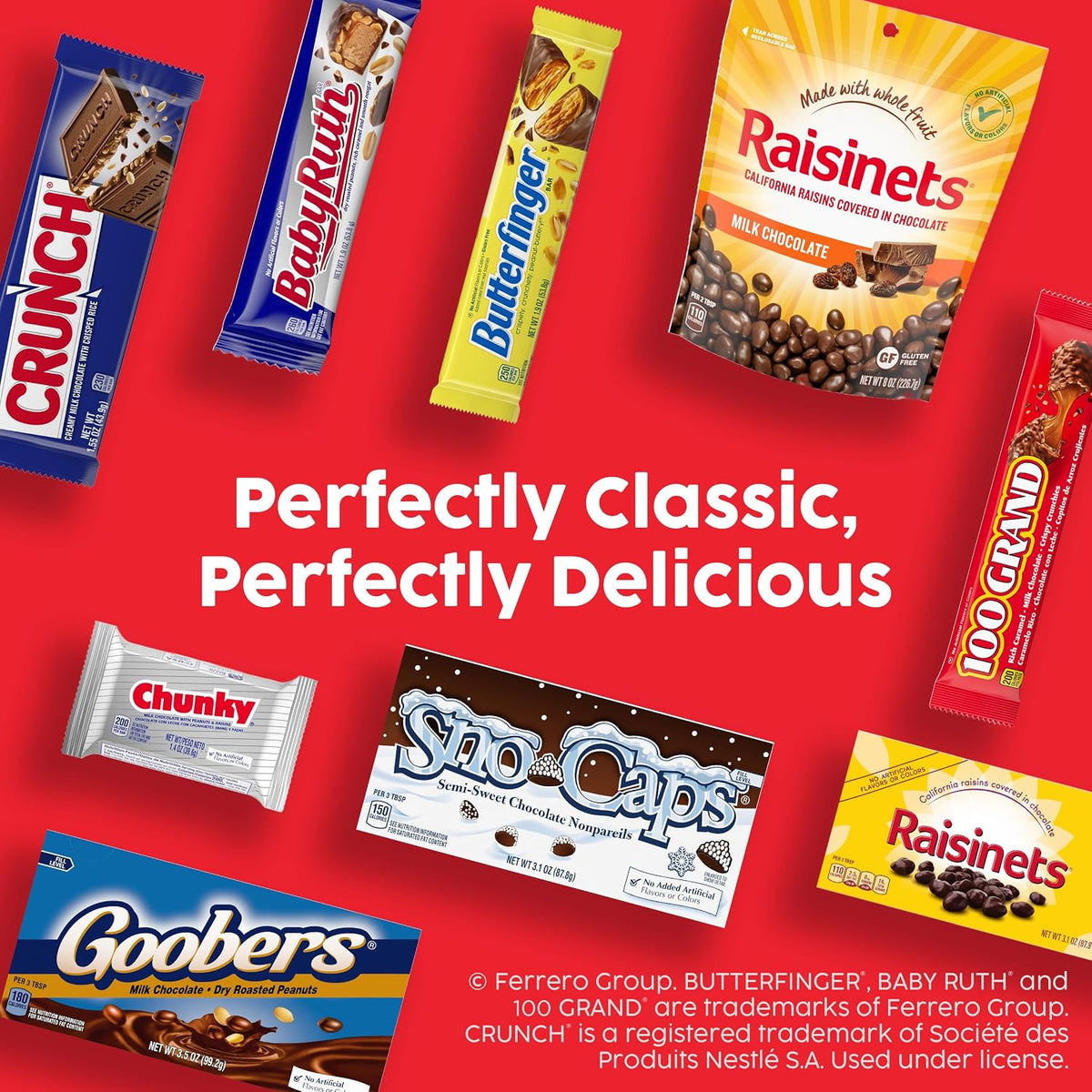 Opened variety box showcasing the crisp peanut butter and caramel chocolate bars inside.