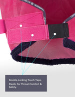 Adjustable jaw strap detail on horse fly mask
