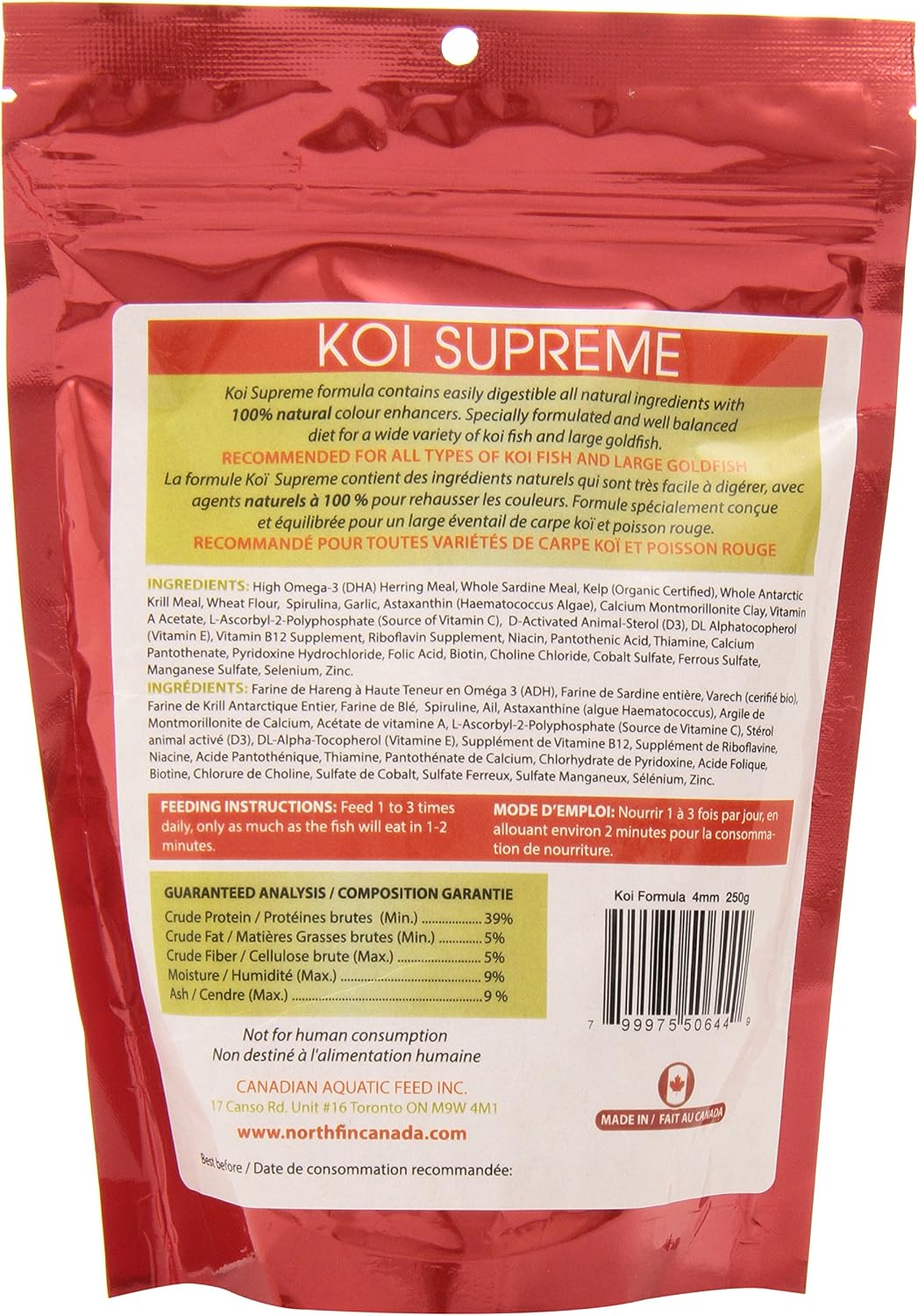 Northfin Koi Supreme 4mm floating pellets texture close up