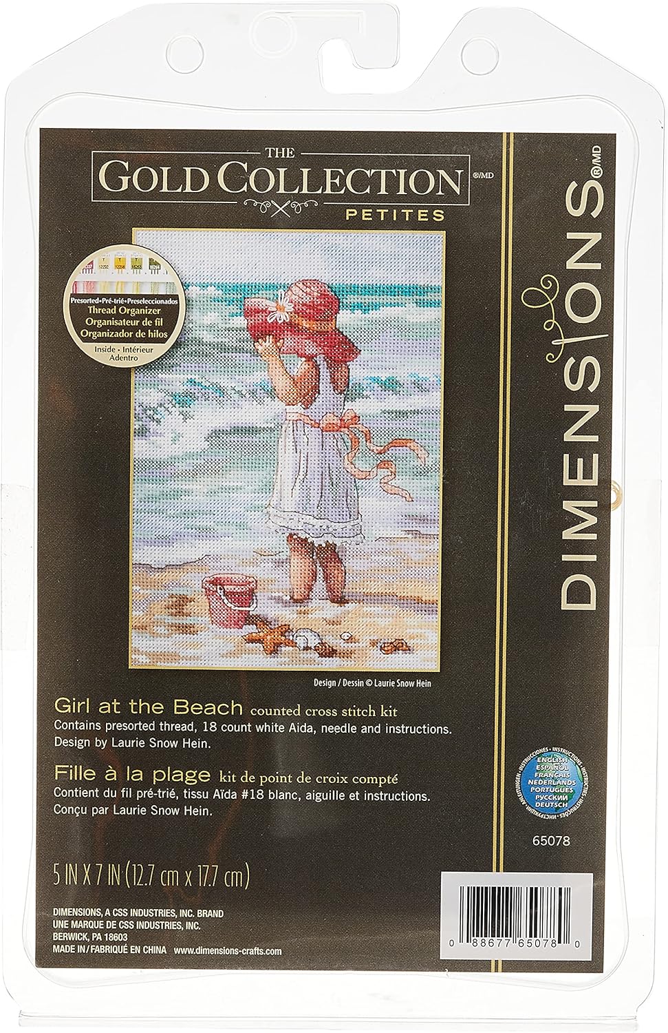 Dimensions Needlecrafts Counted Cross Stitch, Girl At The Beach - Image 1