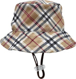 Huxley and Kent pet bucket hat front view in high street plaid