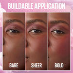 Blurred matte finish effect of Maybelline Cloudtopia on cheeks